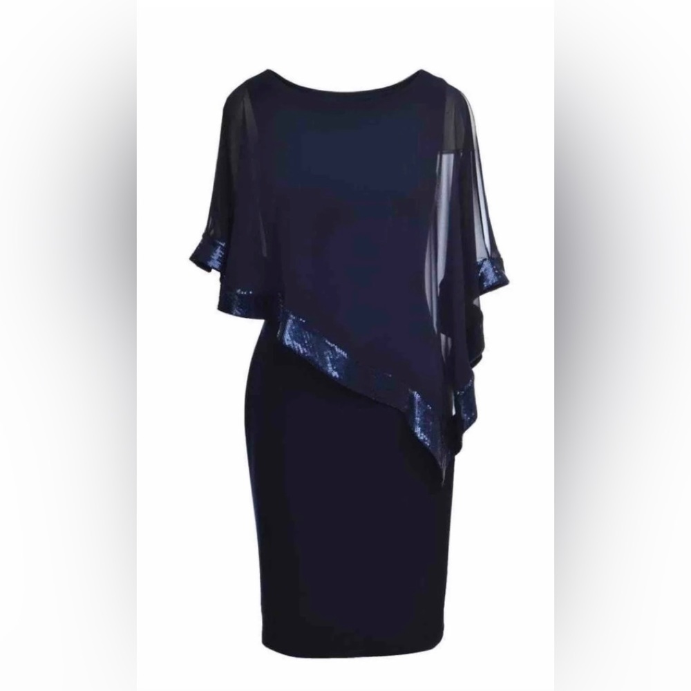 Pre~Loved Xscape Plus Size Dress with Sequin Trim Capel